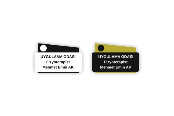 Kapı İsimliği ''UYGULAMA ODASI Fizyoterapist Mehmet Emin AK'' Görseli
